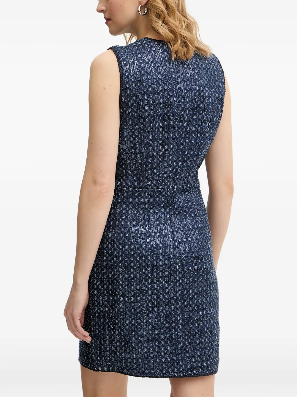  Guess Usa Button Pocket Shift Mini Dress - Blue 