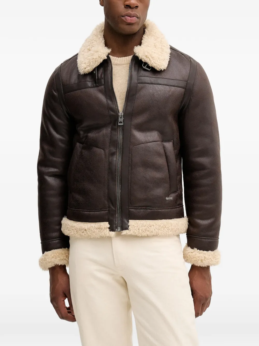 GUESS USA logo-detail jacket - Marrone