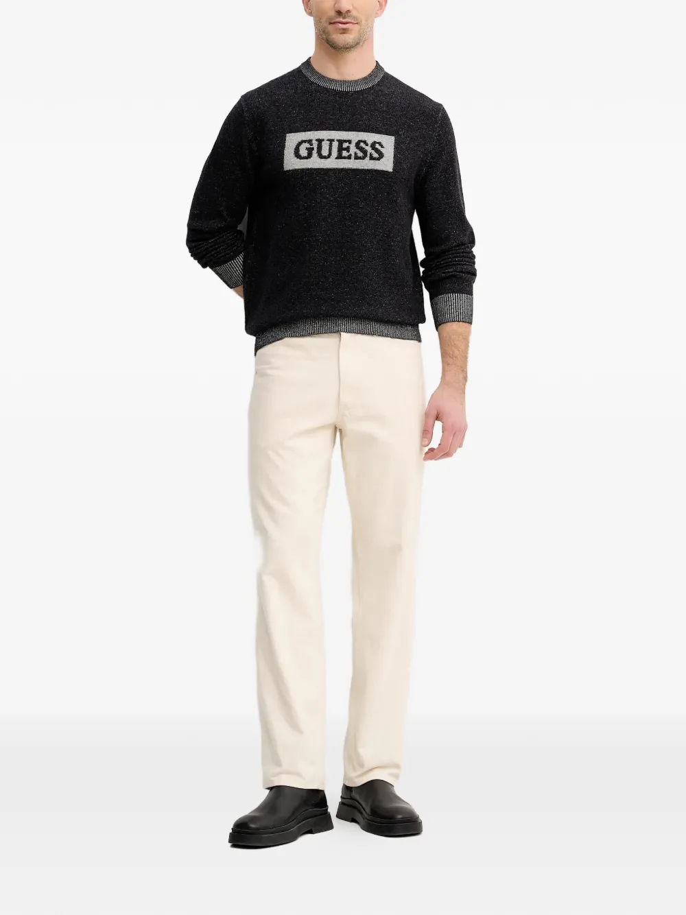 GUESS USA logo-embellishment sweater - Zwart