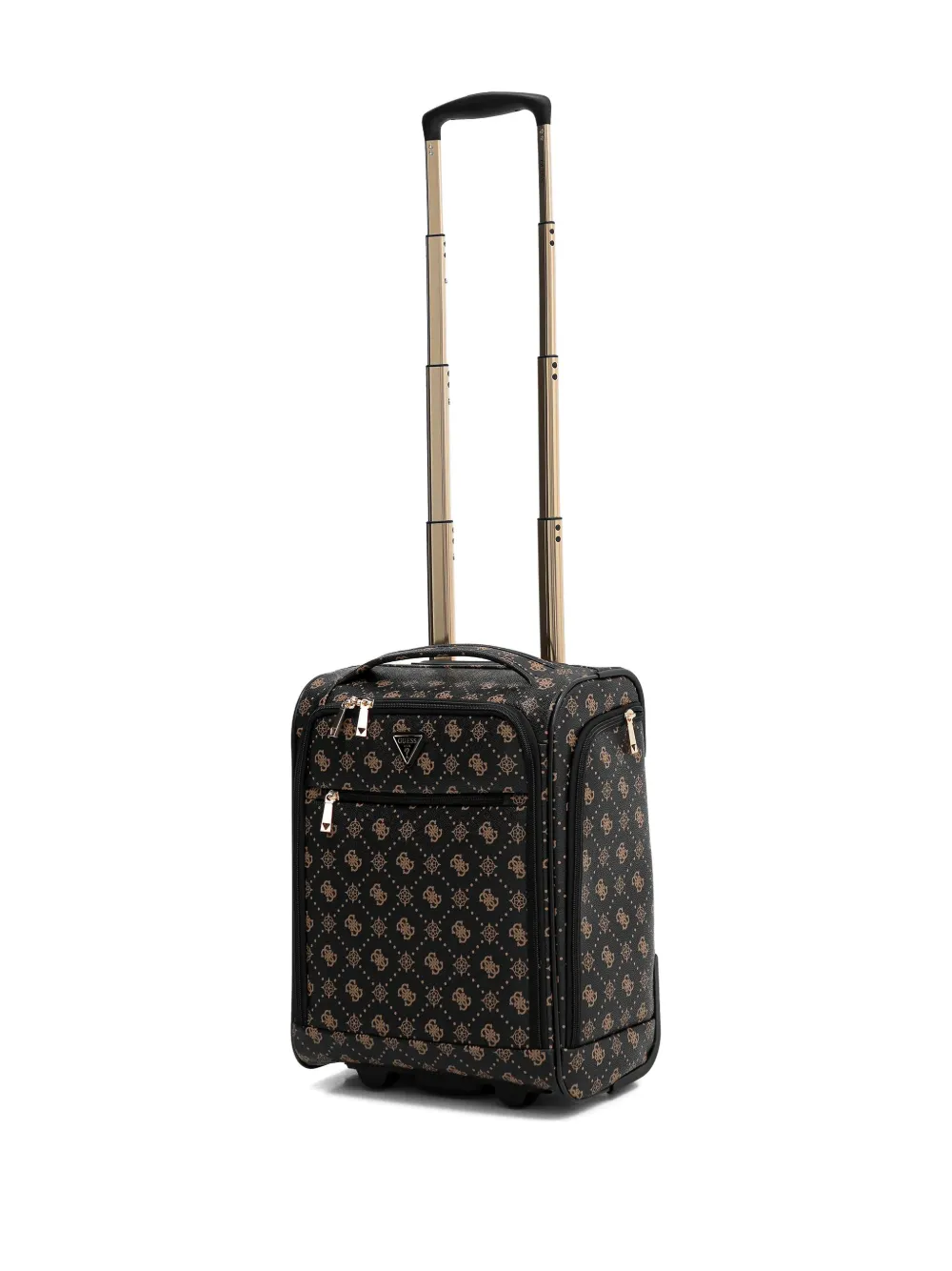 GUESS USA Silia 4G rolkoffer met monogram en ritssluiting Zwart