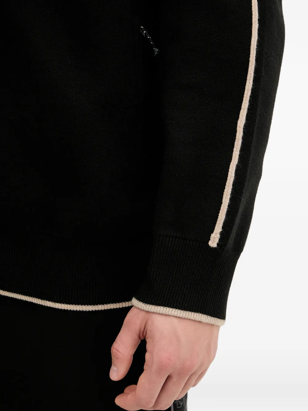 Zip-Up Striped Cardigan