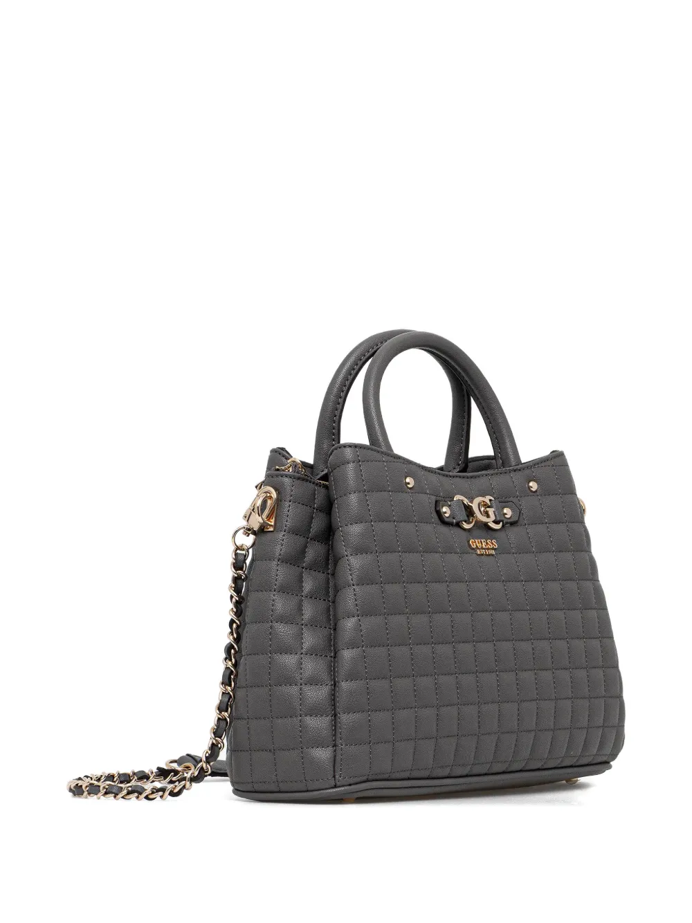 GUESS USA logo-plaque quilted tote bag - Grijs