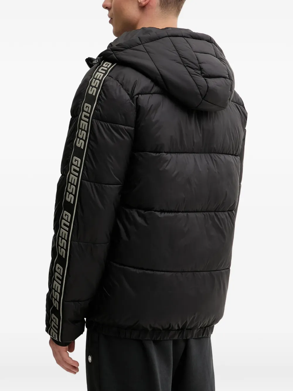 GUESS USA Jack met capuchon en logostreep Zwart