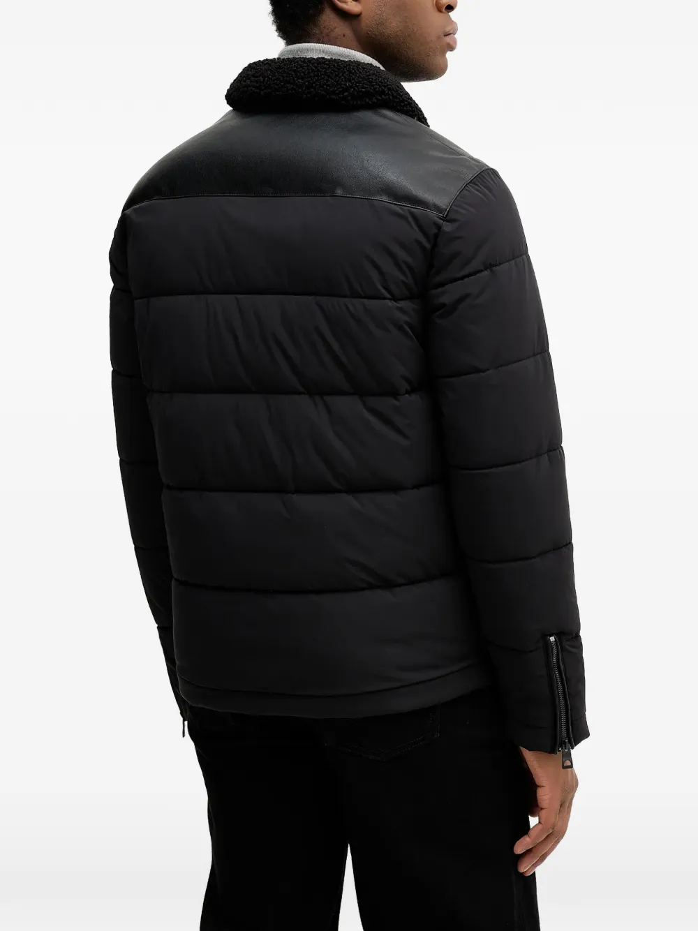  Guess Usa Canvas Puffer Jacket - Black 