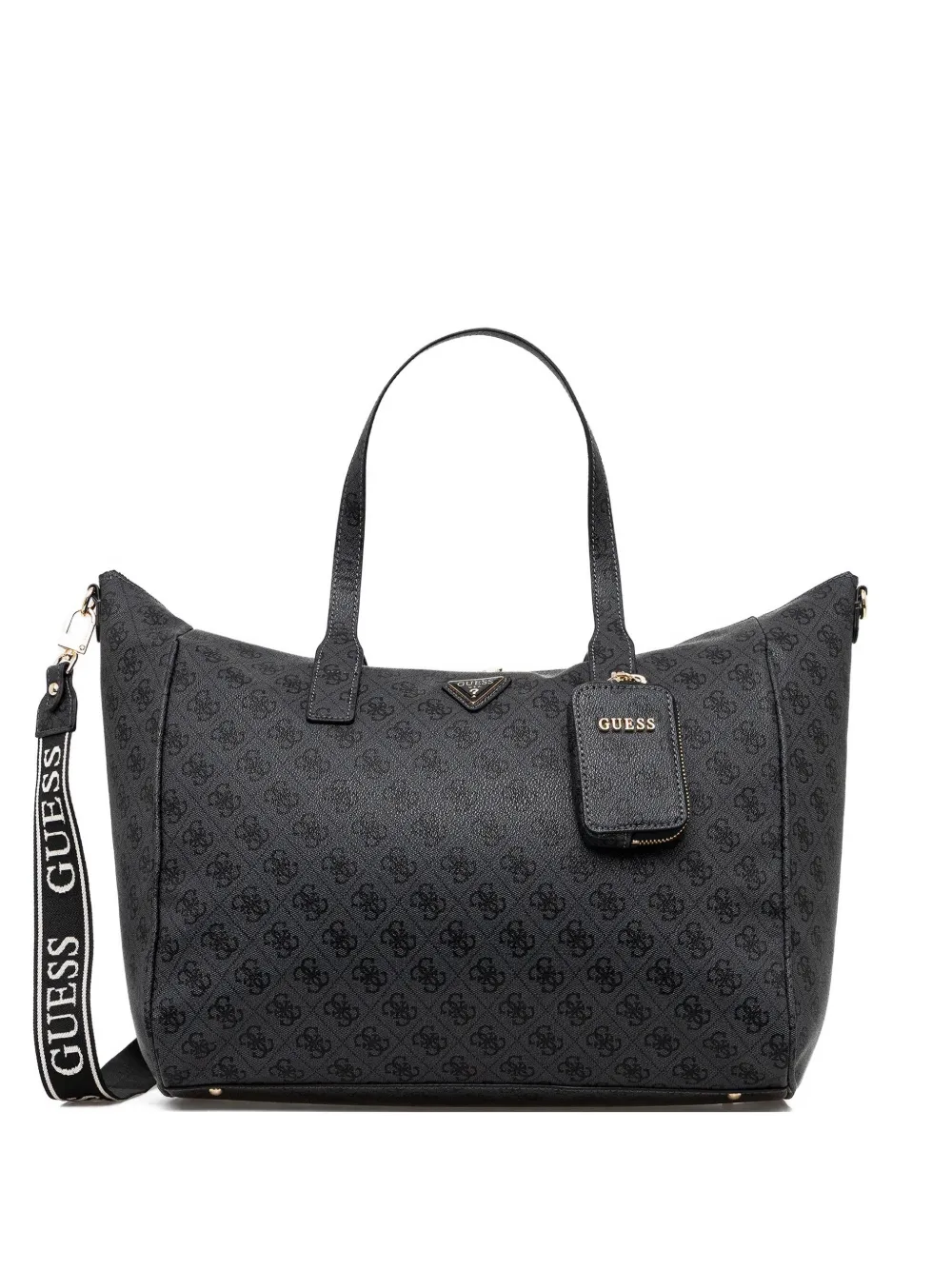 GUESS USA patterned zip tote bag - Nero