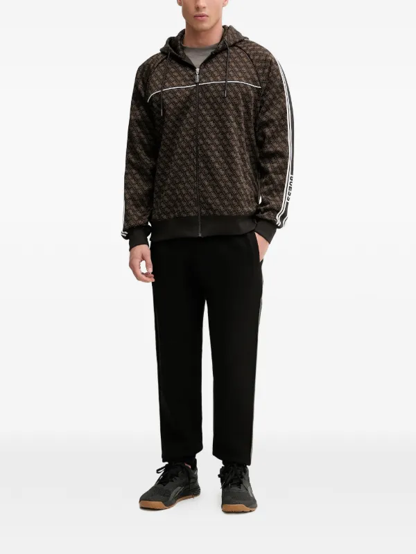 GUESS USA 4G Logo zip-up Hoodie | Brown | FARFETCH