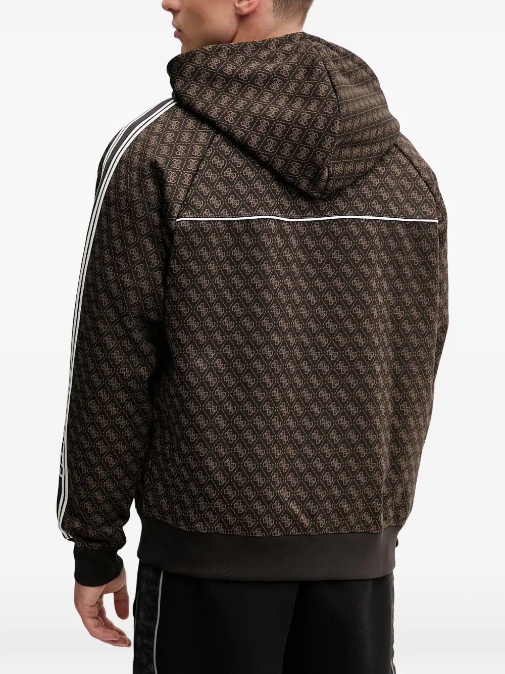 GUESS USA 4G hoodie met logo en rits Bruin