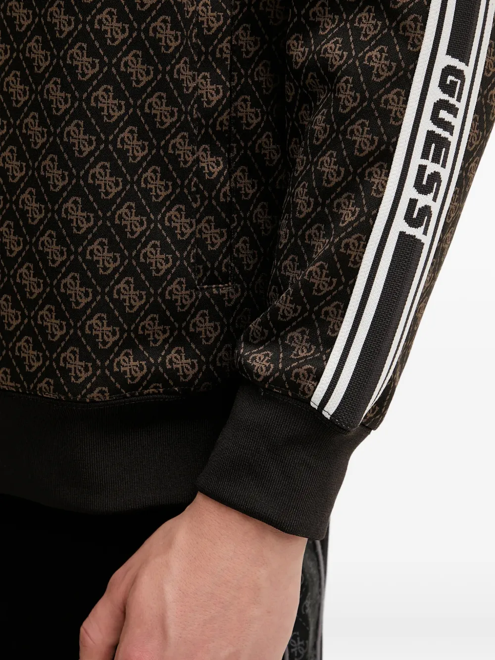 GUESS USA 4G hoodie met logo en rits Bruin