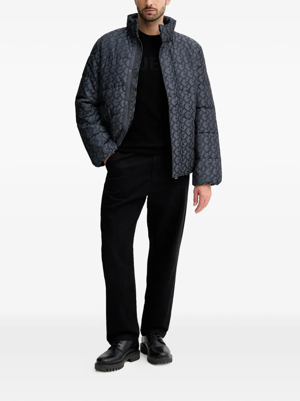 GUESS USA embossed-logo sweater - Zwart