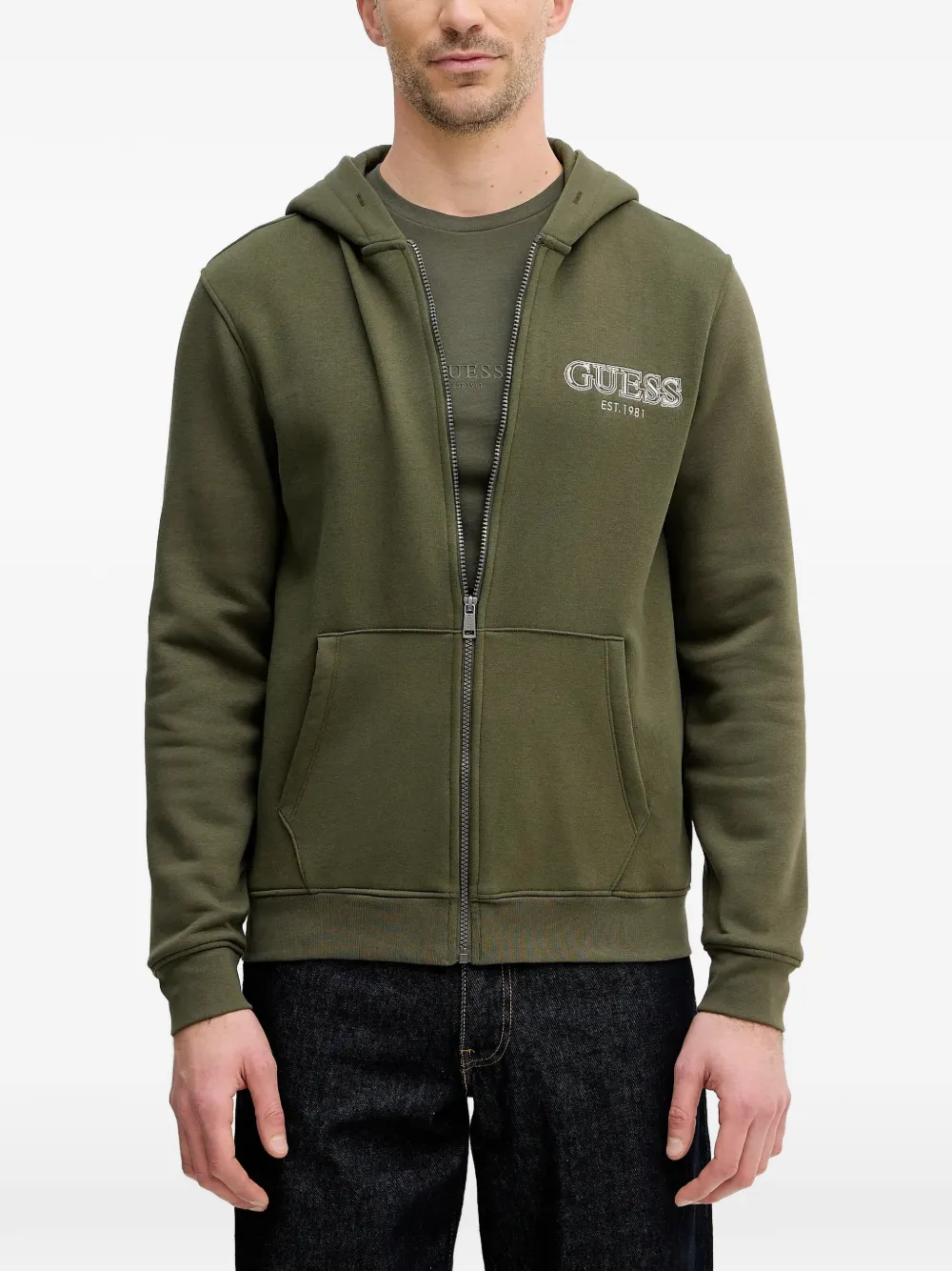 GUESS USA zip-up hoodie | verde | Image 1