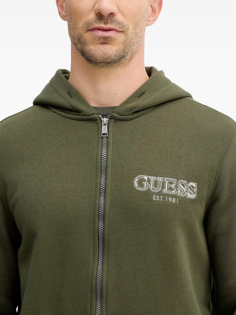 GUESS USA Hoodie met rits Groen