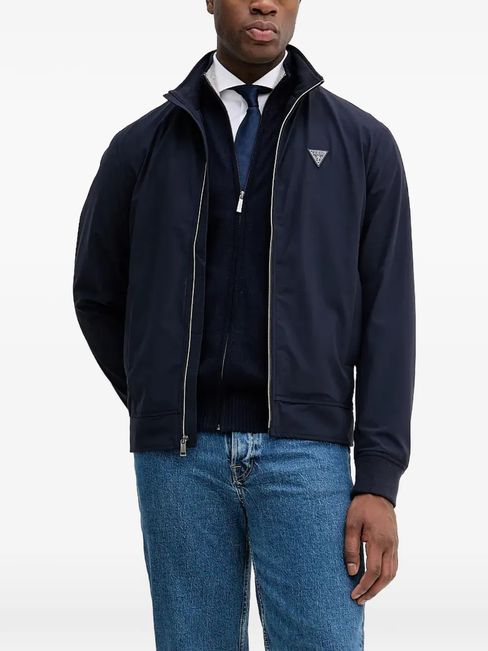 GUESS USA zip logo jacket | Blue | Image 1