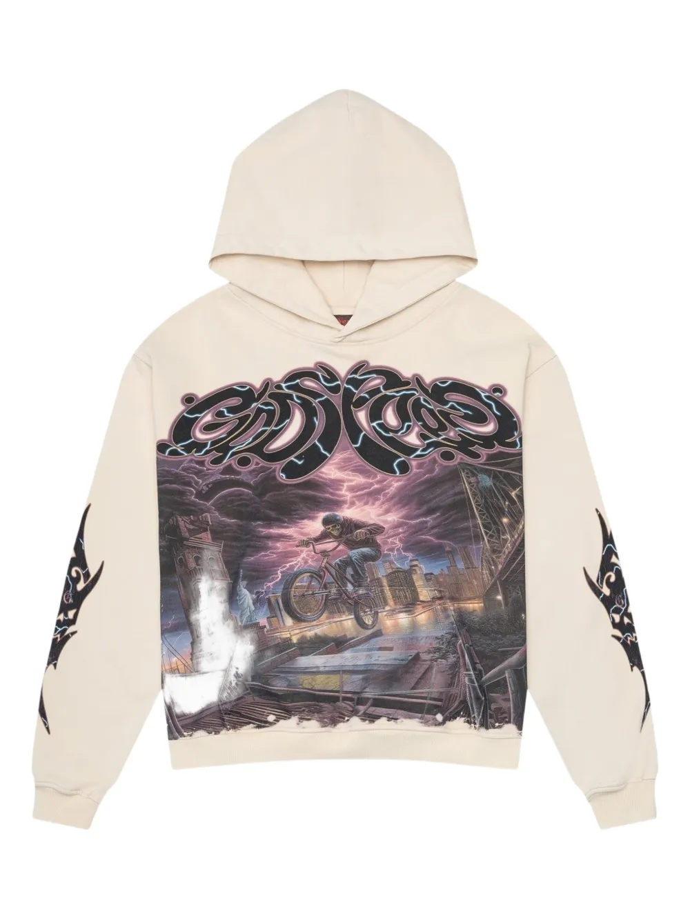 GODSPEED B.M.X. graphic-print hoodie - Neutrals