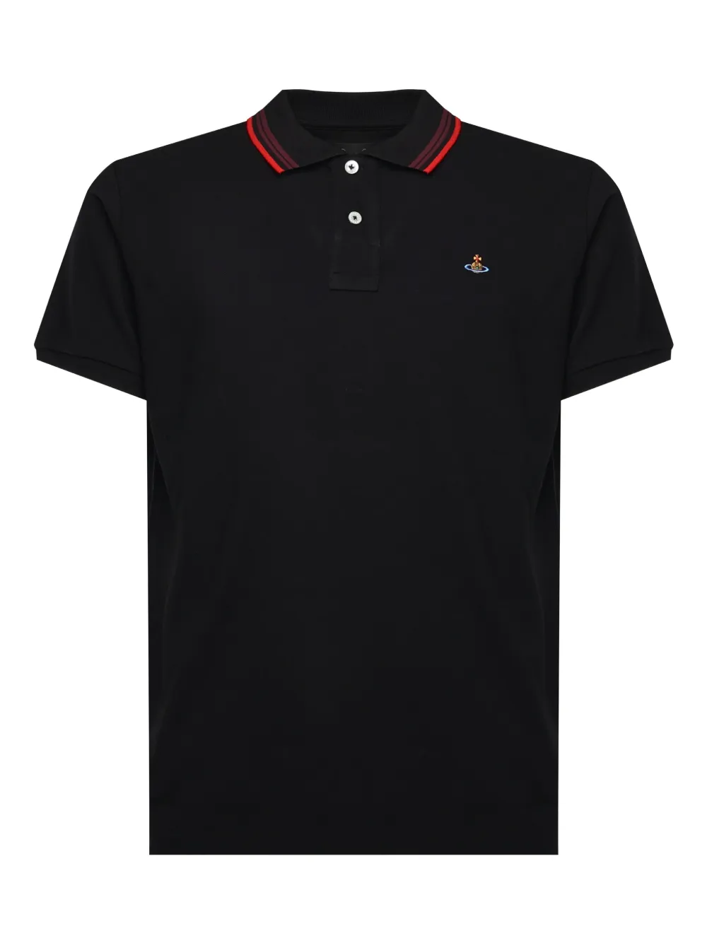 Vivienne Westwood striped-collar polo shirt - Nero