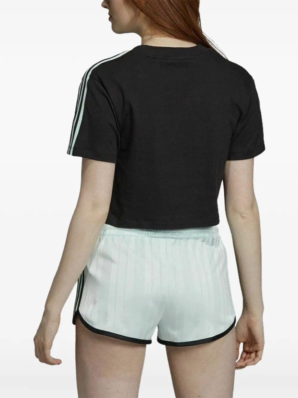 adidas Cropped T-shirt met drie strepen Zwart