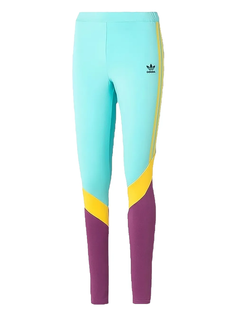 adidas Leggings in Colour-Block-Optik - Grün