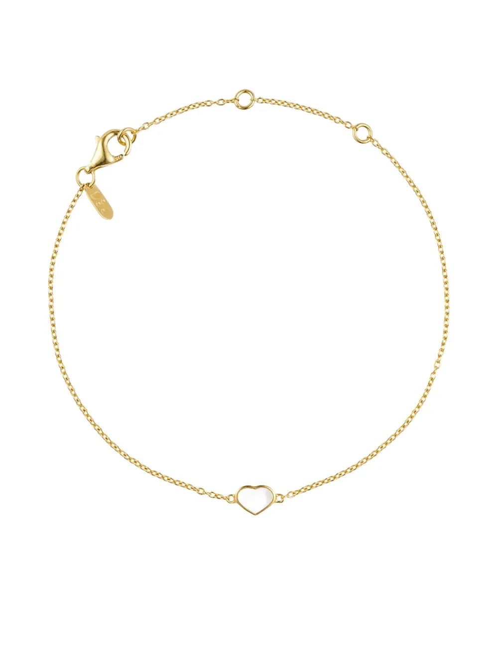 Design letters heart-charm bracelet - Oro