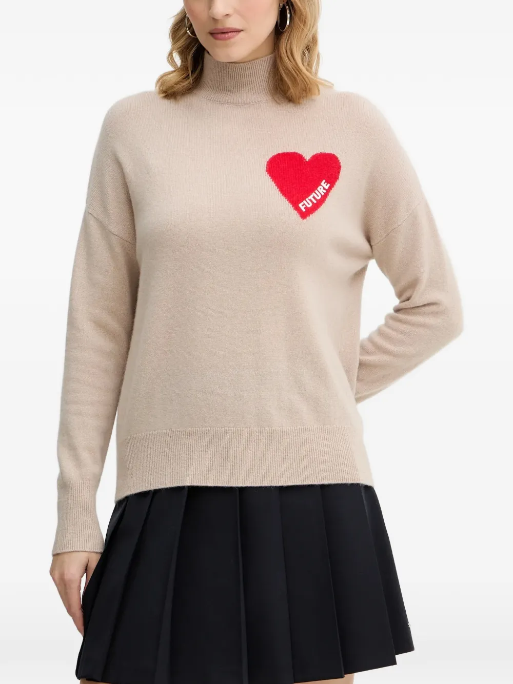 FROM FUTURE heart high-neck sweater | Neutrals | Image 1