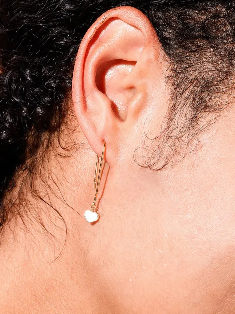 Design letters heart-drop earrings - Oro