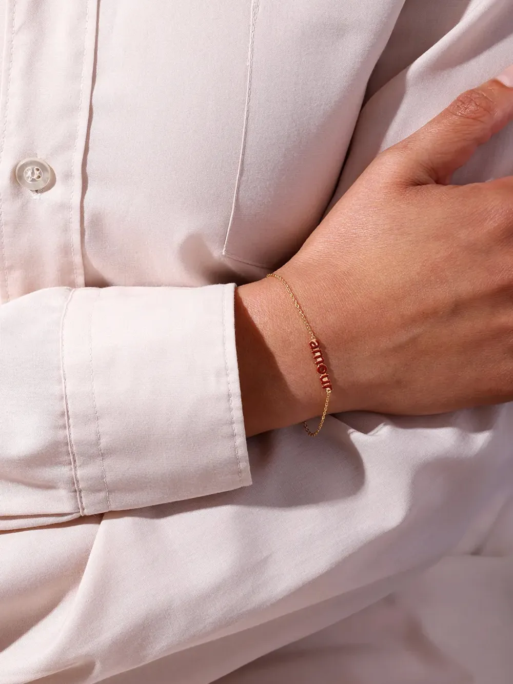 Design letters lettering-detail bracelet - Goud