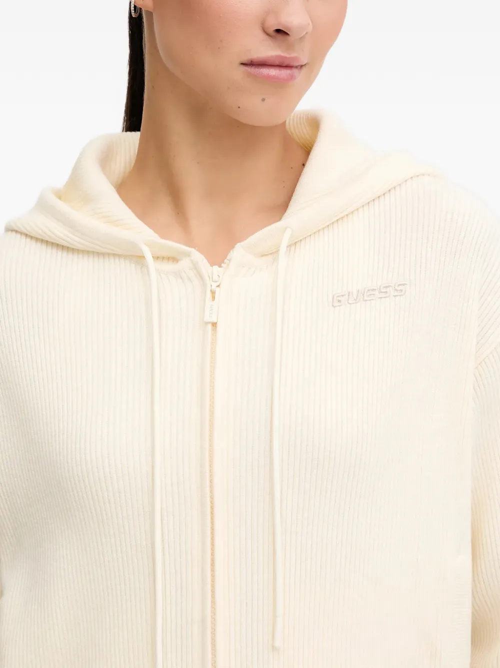 GUESS USA Hoodie met geborduurd logo Beige