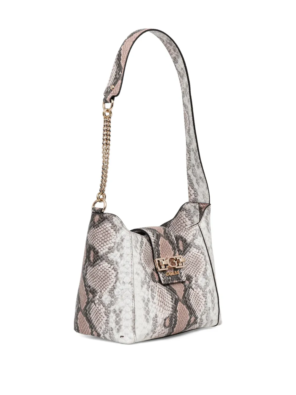 GUESS USA snake-effect chain tote bag - Beige