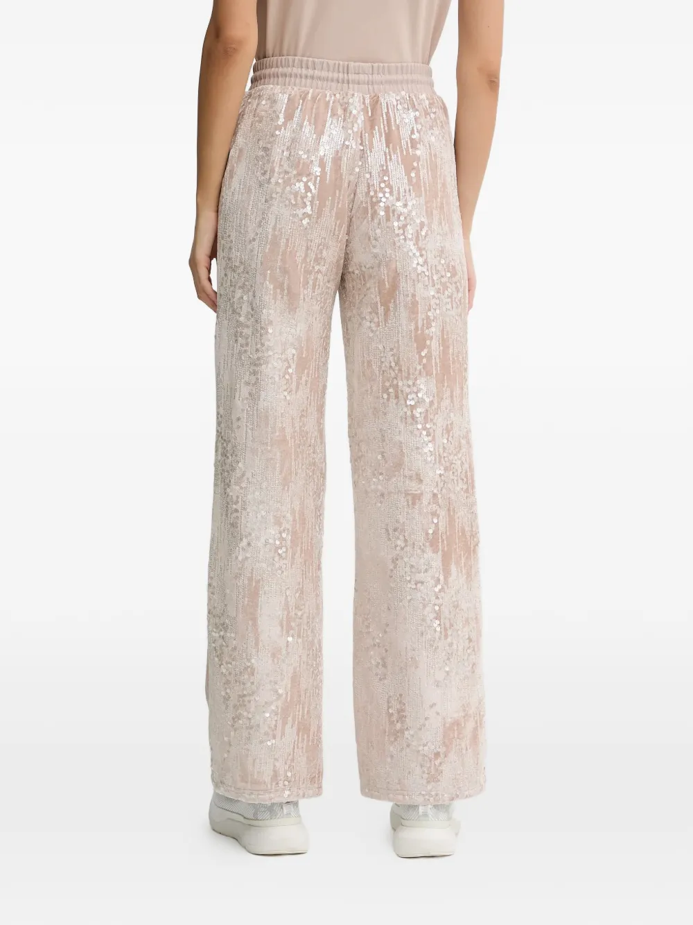  Guess Usa Sequin-embellished Drawstring Track Pants - Neutrals 