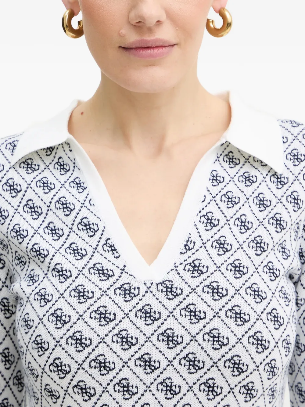 Guess Usa Monogram V-neck Mini Dress In Multi