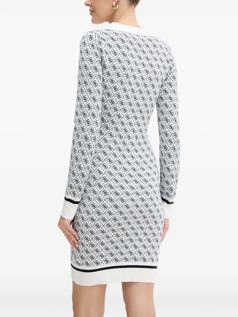 Guess Usa Monogram V-neck Mini Dress In Multi