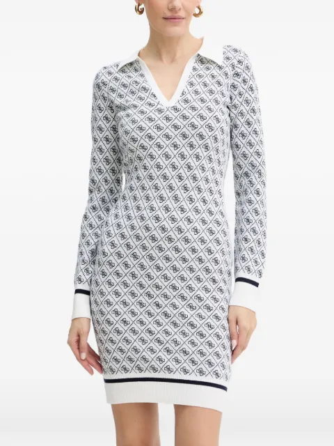 GUESS USA monogram V-neck mini dress