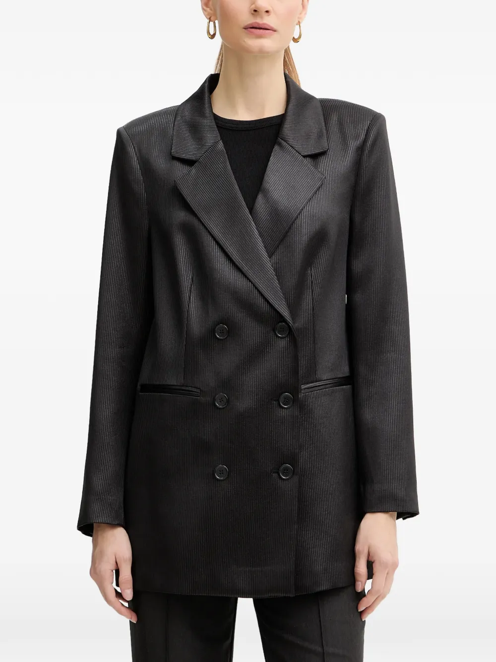 GUESS USA pinstripe double-breasted top - Nero