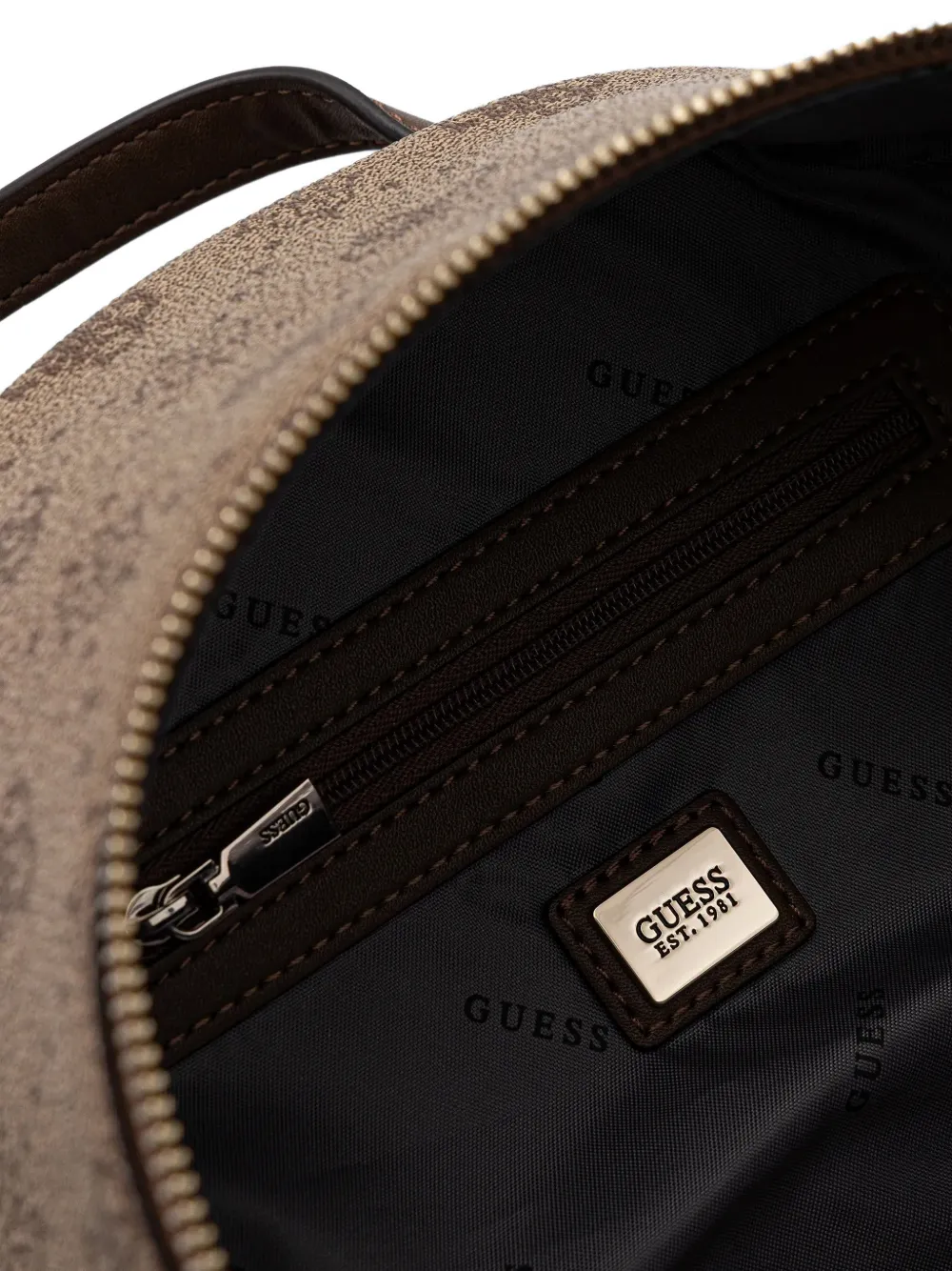 GUESS USA Rugzak met monogram en rits Bruin