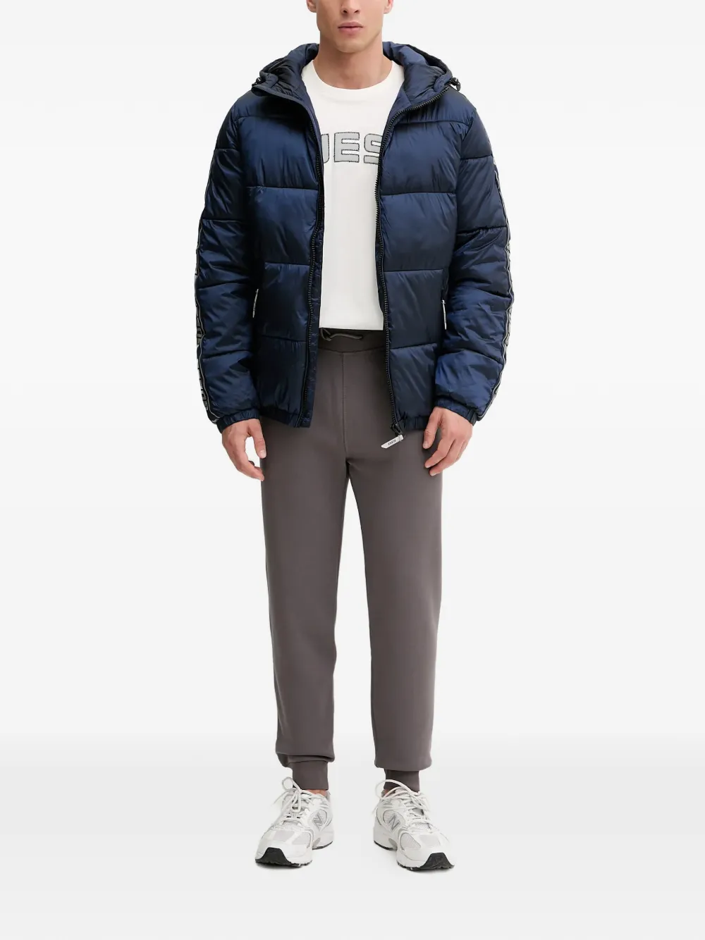  Guess Usa Hooded Puffer Jacket - Blue 