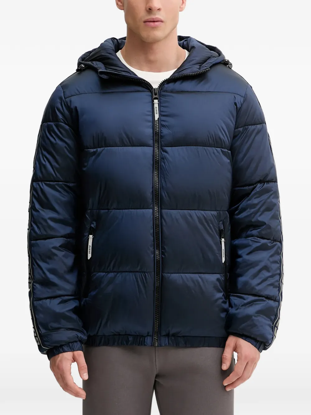 GUESS USA hooded puffer jacket - Blu