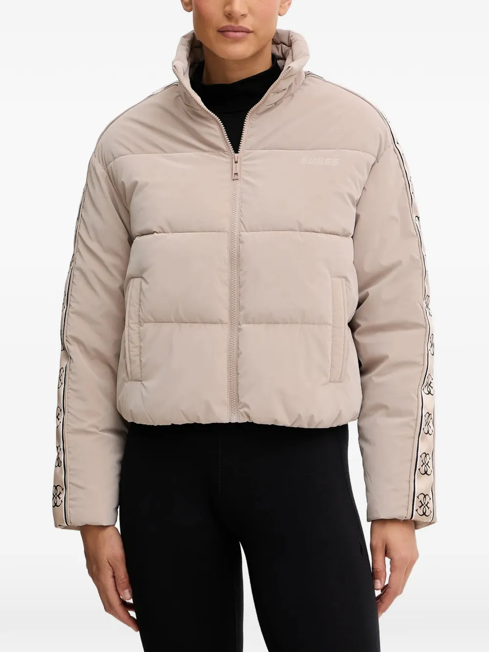 GUESS USA logo stripe puffer jacket | neutro | Image 1
