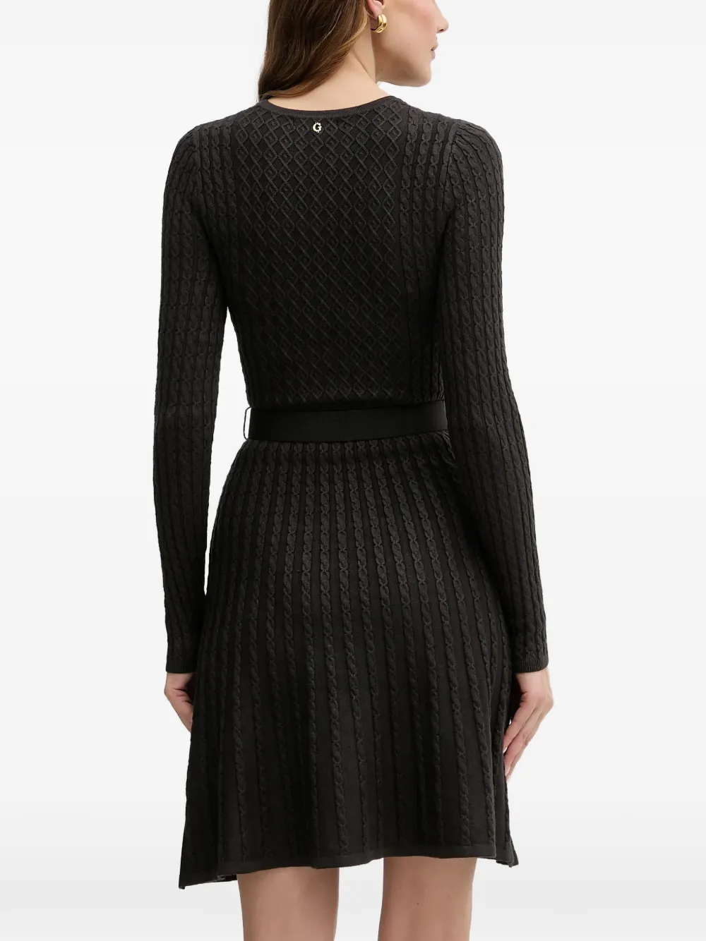 GUESS USA Mini-jurk met textuur en ceintuur Bruin