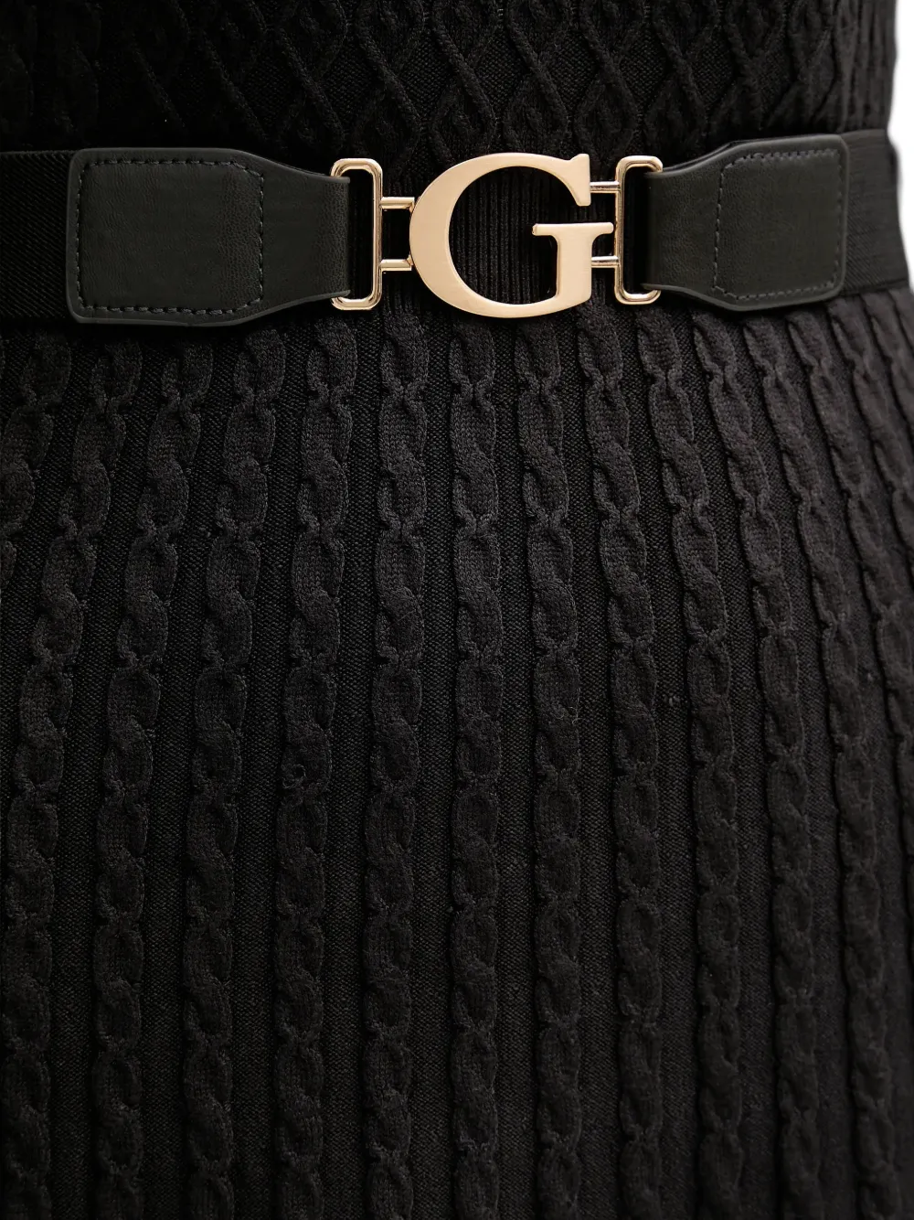 GUESS USA Mini-jurk met textuur en ceintuur Bruin