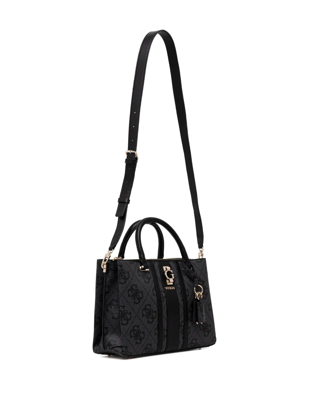 GUESS USA Erenia monogram top handle tote bag - Zwart