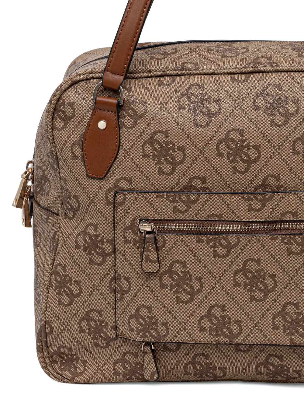  Guess Usa Monogram-pattern Laptop Bag - Neutrals 