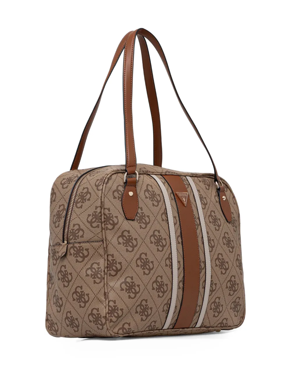 GUESS USA monogram-pattern laptop bag - Beige
