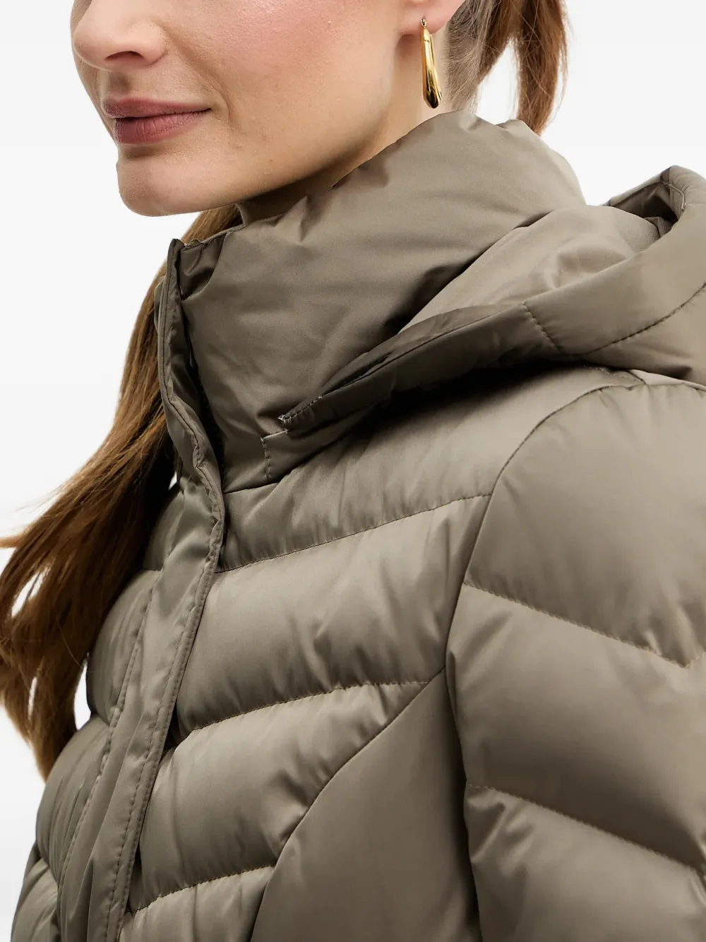 GUESS USA Gewatteerde jas met logogesp Beige
