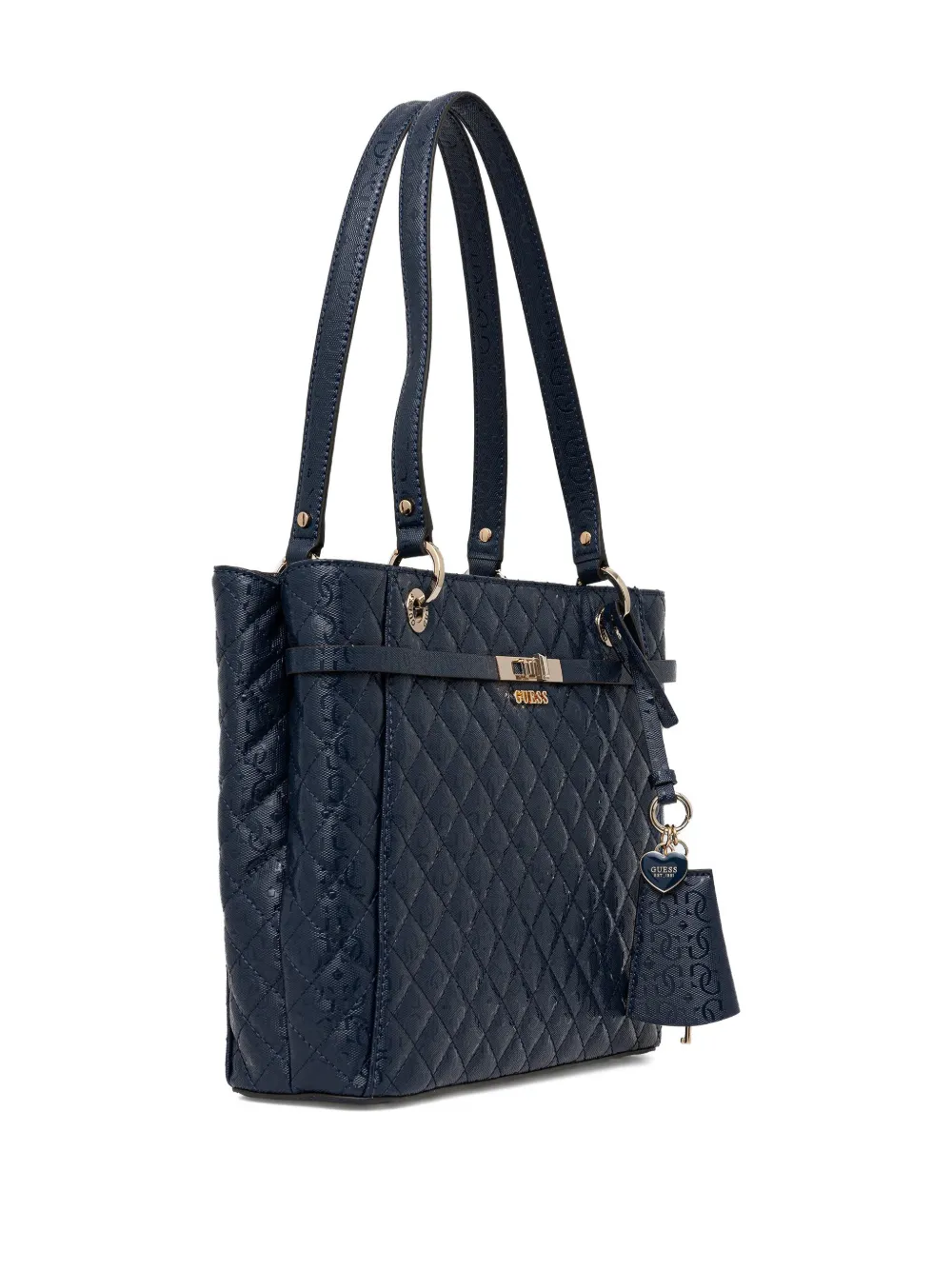 GUESS USA Idra quilted charm tote bag - Blauw