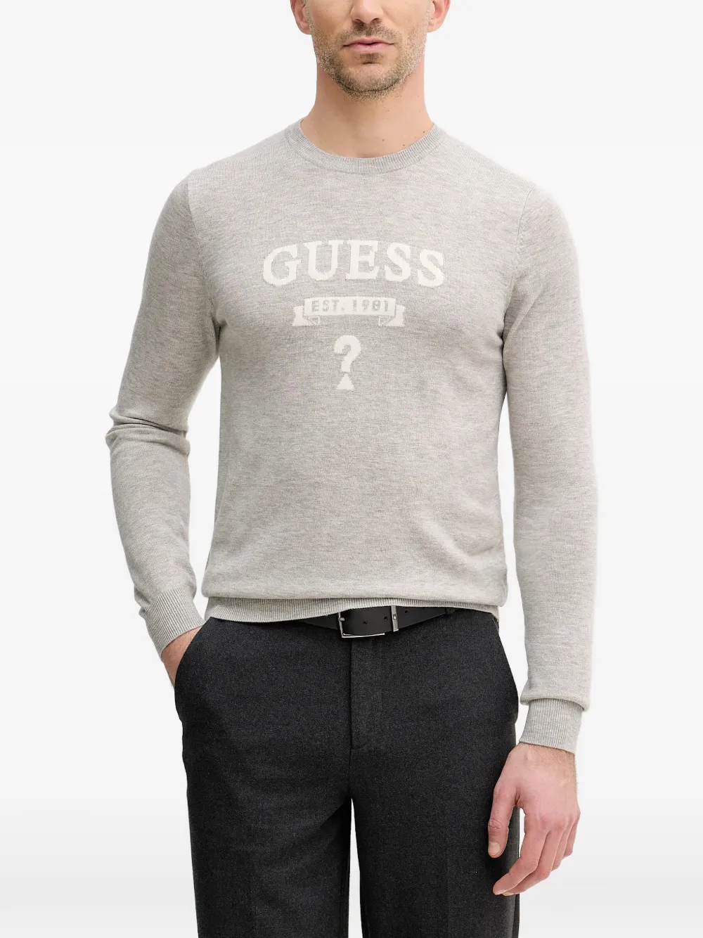 GUESS USA logo crew-neck sweater - Grigio