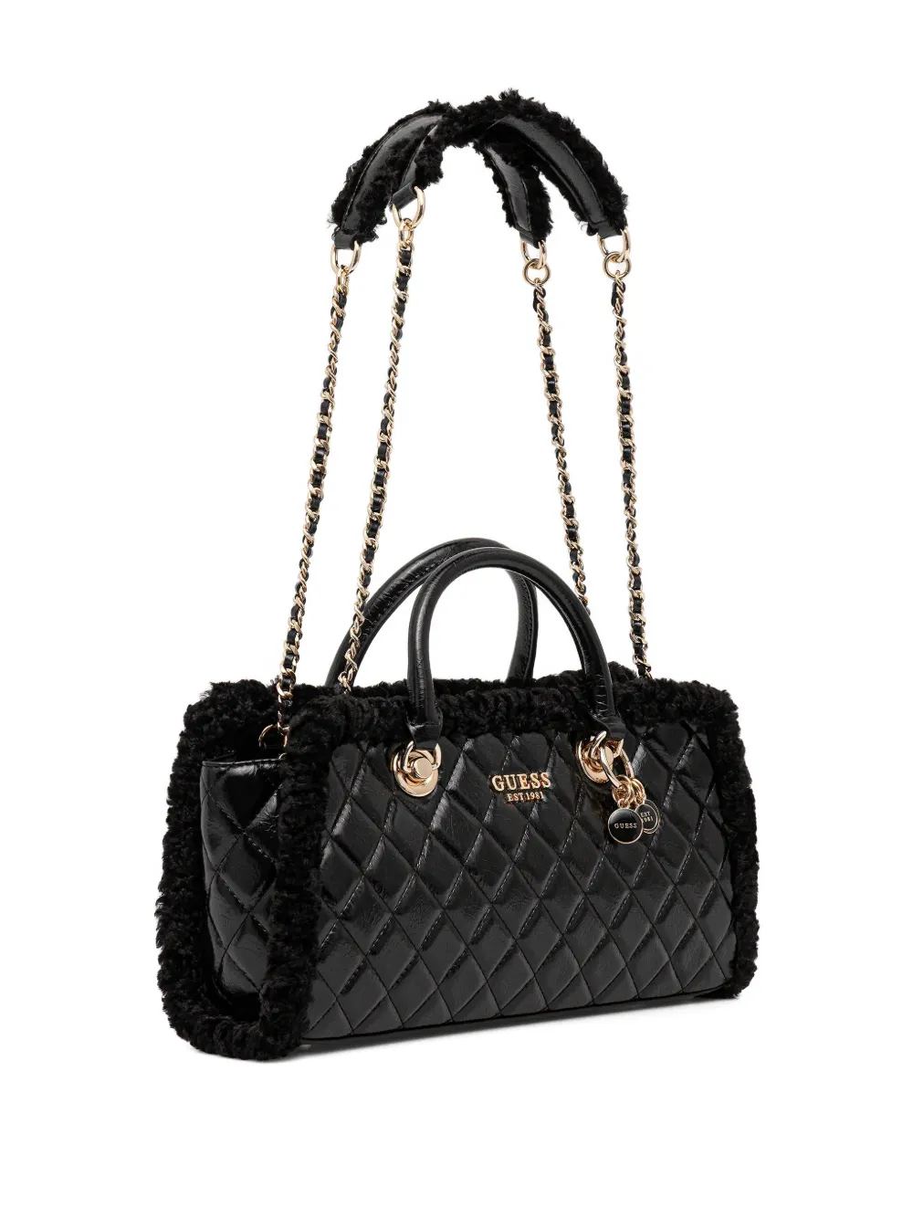 GUESS USA quilted-pattern tote bag - Zwart