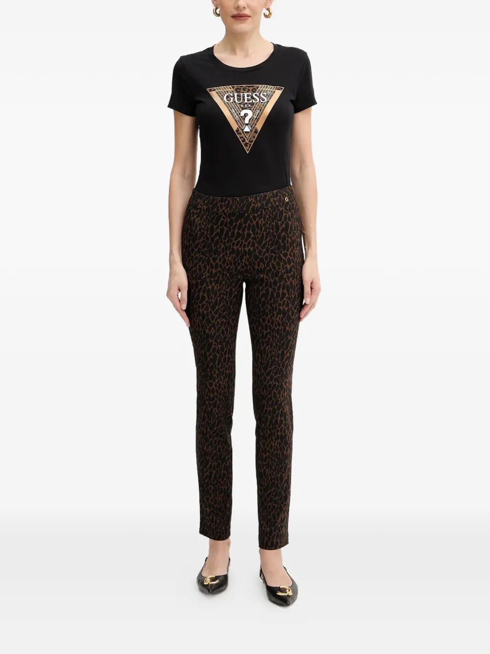 GUESS USA leopard-pattern trousers | Slim Pants | Image 2