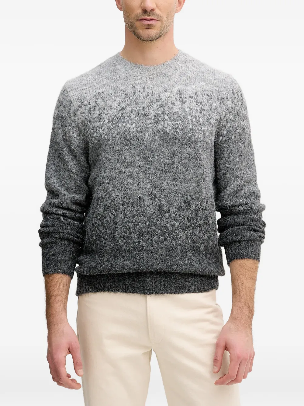GUESS USA ombre crew-neck sweater - Grigio