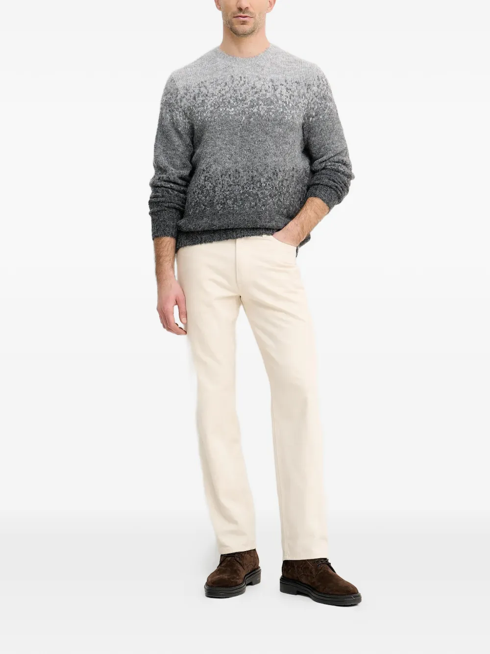 GUESS USA ombre crew-neck sweater - Grijs