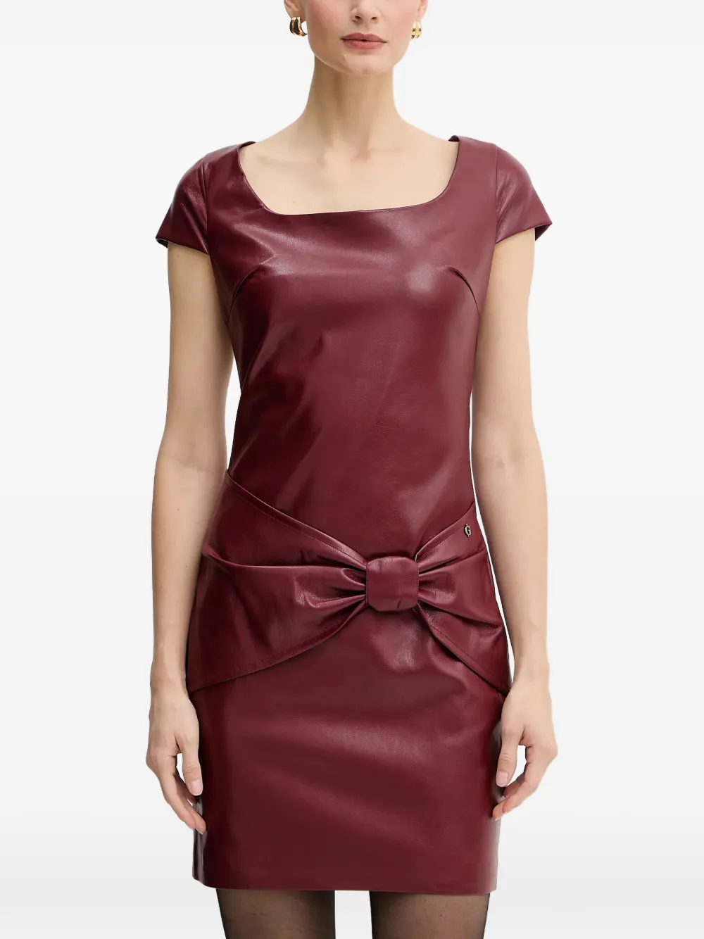 GUESS USA bow squared-neck mini dress - Rosso