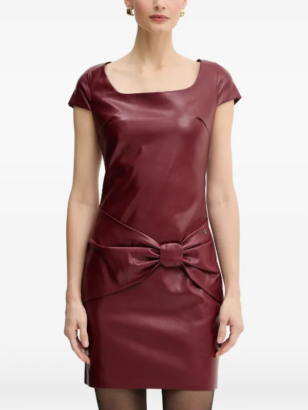 GUESS USA Bow squared-neck Mini Dress | Red | FARFETCH