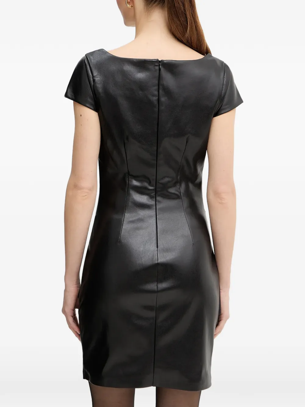 GUESS USA Mini-jurk met korte mouwen en geknoopt detail Zwart